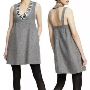 Anna Sui for Target | Metallic Embellished Boucle Tweed Wool Blend Jumper Dress